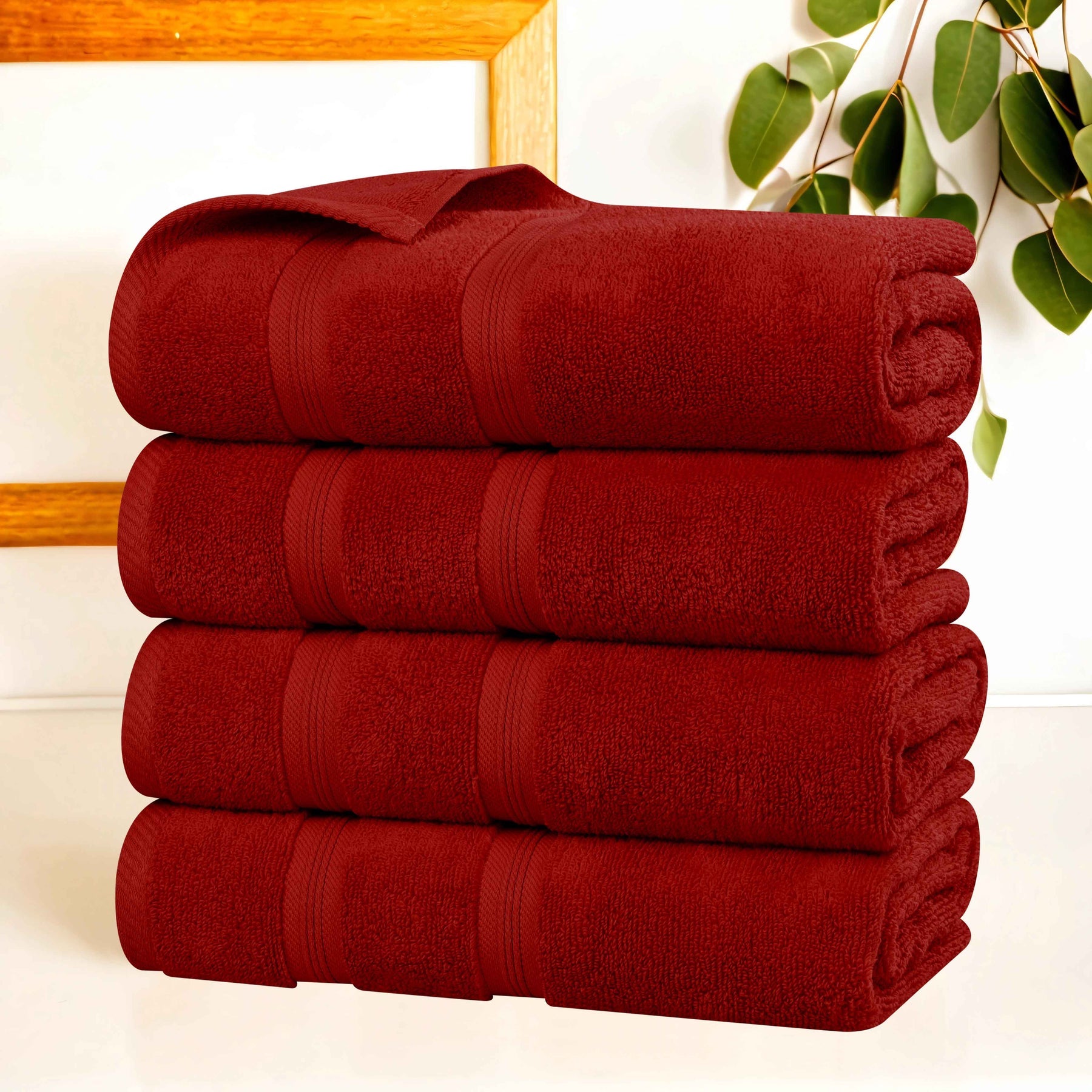 Smart Dry Zero Twist Cotton Medium Weight Bath Towels, Set of 4