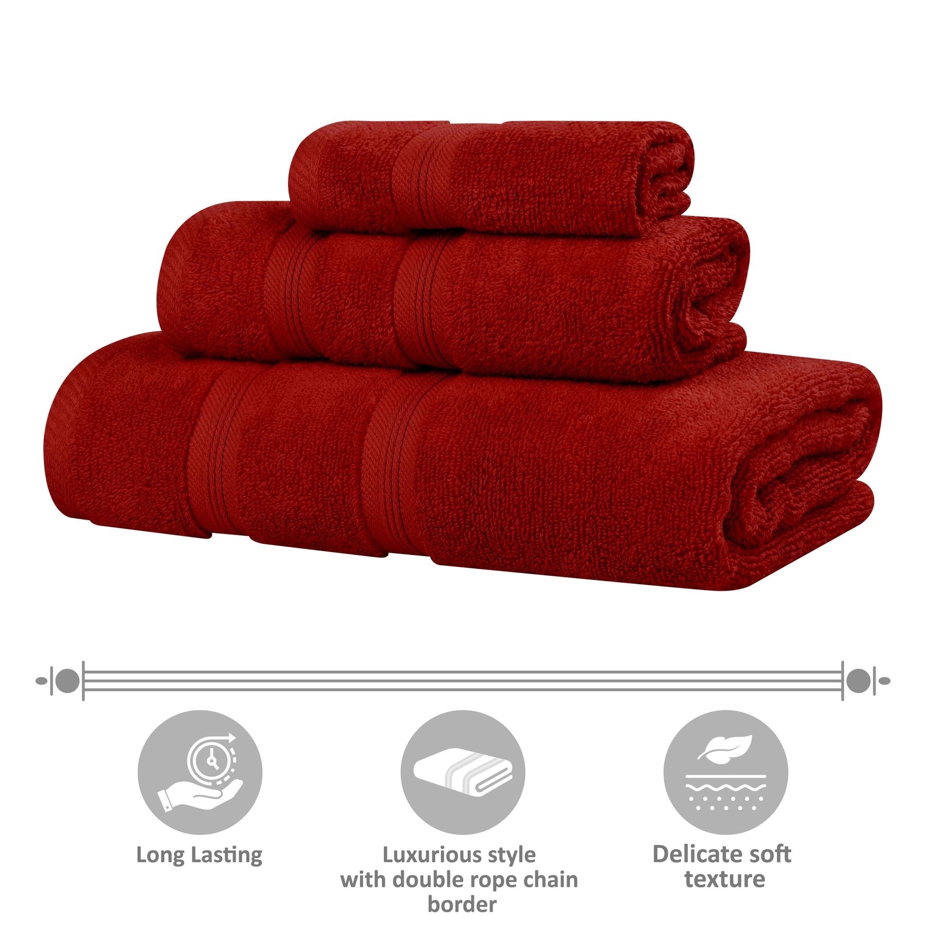 Smart Dry Zero Twist Cotton Medium Weight Hand Towels, Set of 6