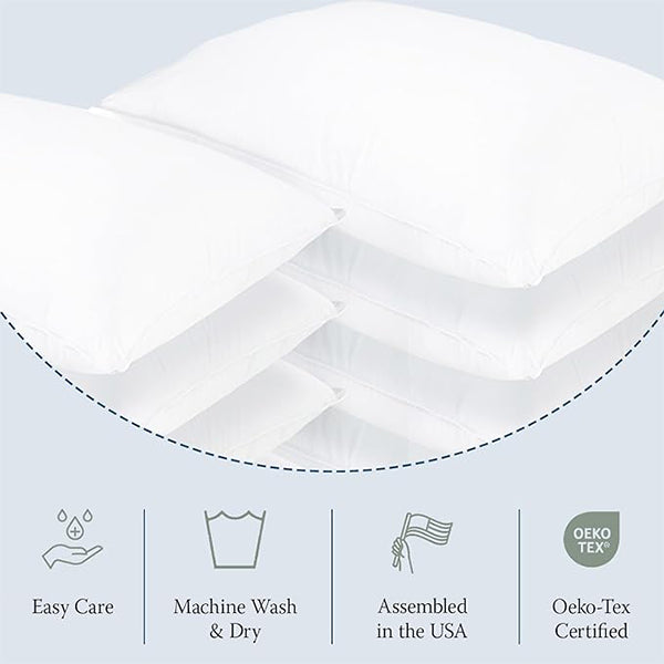 10-Pack Down Alternative Pillows - Soft/Medium for Back and Stomach Sleepers