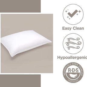 Soft White Goose Down Hypoallergenic Pillow