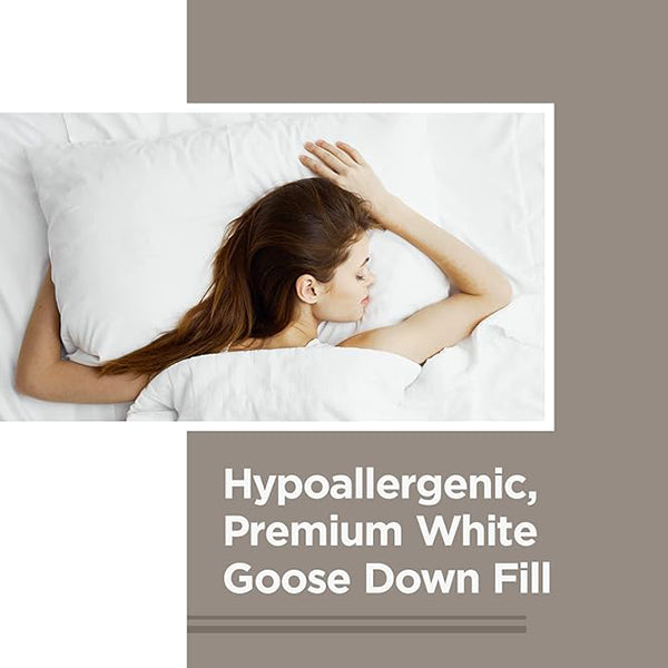 Soft White Goose Down Hypoallergenic Pillow