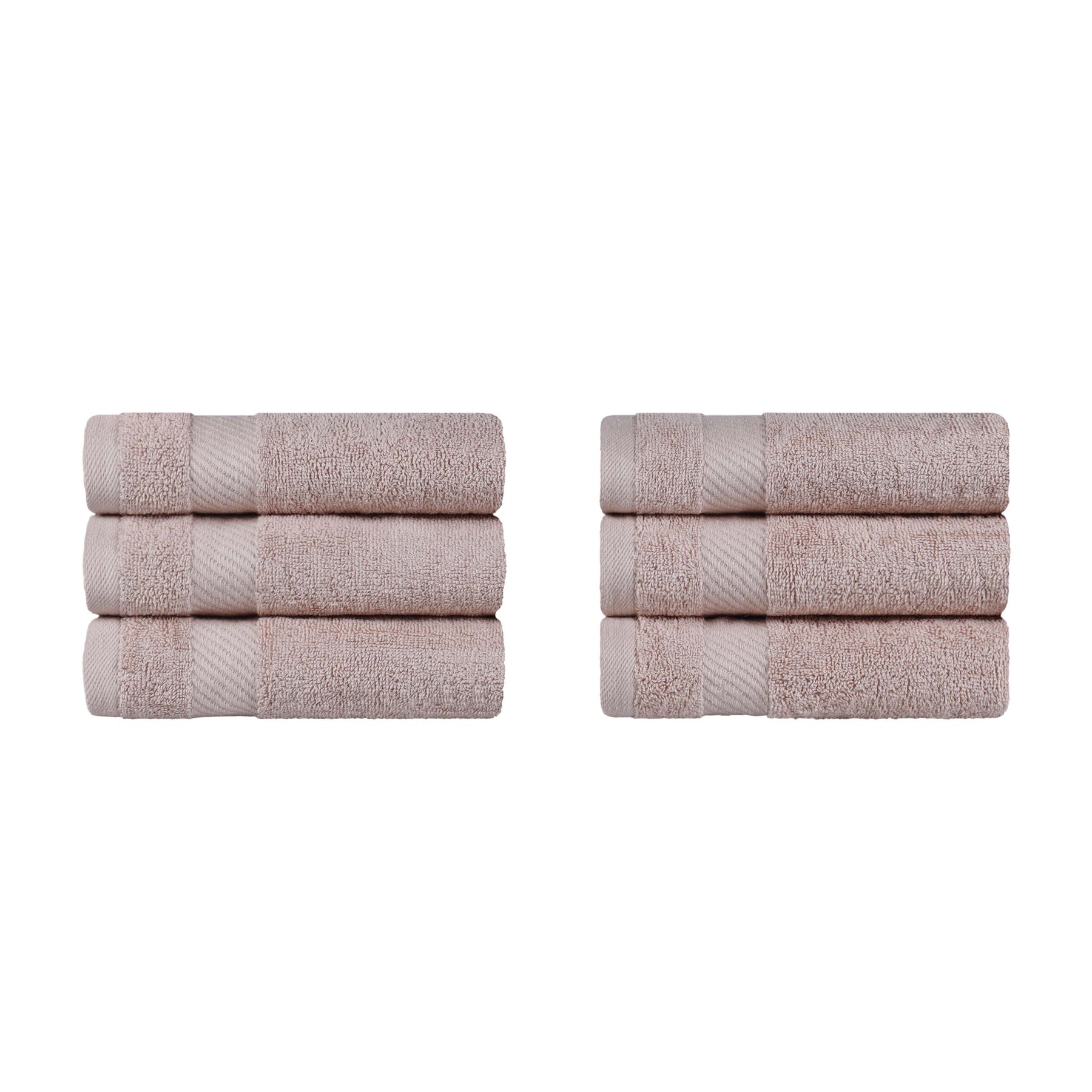 Egyptian Cotton Dobby Border Medium Weight 6 Piece Hand Towel Set