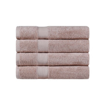 Egyptian Cotton Dobby Border Medium Weight 4 Piece Bath Towel Set