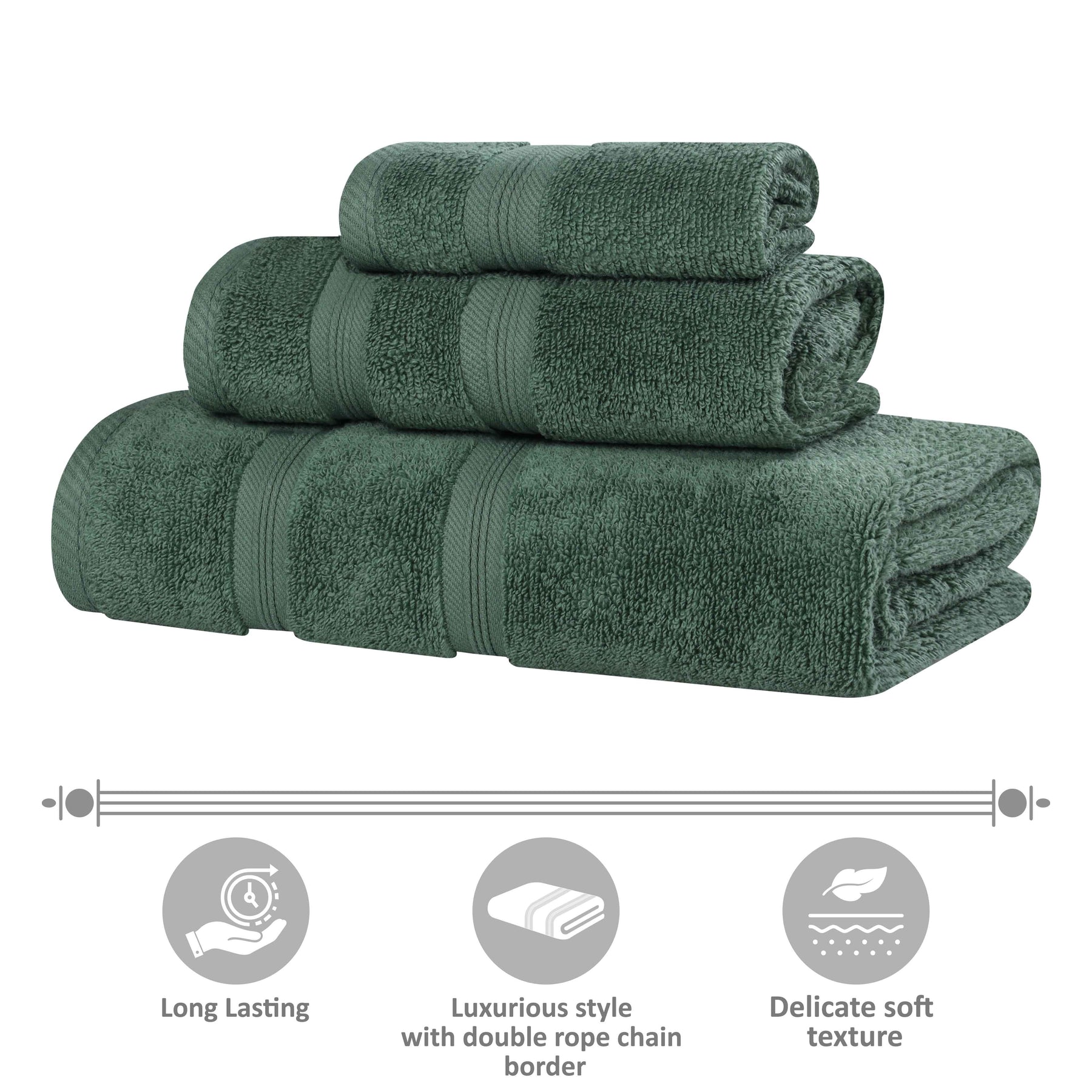 Smart Dry Zero Twist Cotton Medium Weight Bath Towels, Set of 4