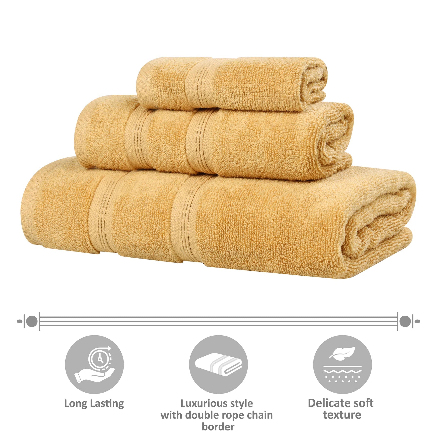 Smart Dry Zero Twist Cotton Medium Weight Bath Towels, Set of 4