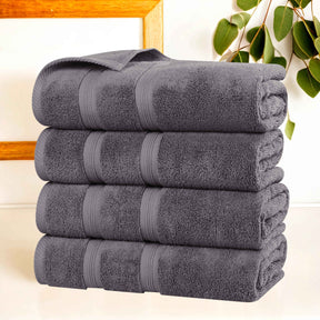 Smart Dry Zero Twist Cotton Medium Weight Bath Towels, Set of 4