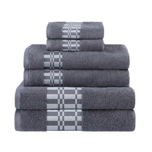 Larissa Cotton Geometric Border 6 Piece Assorted Towel Set