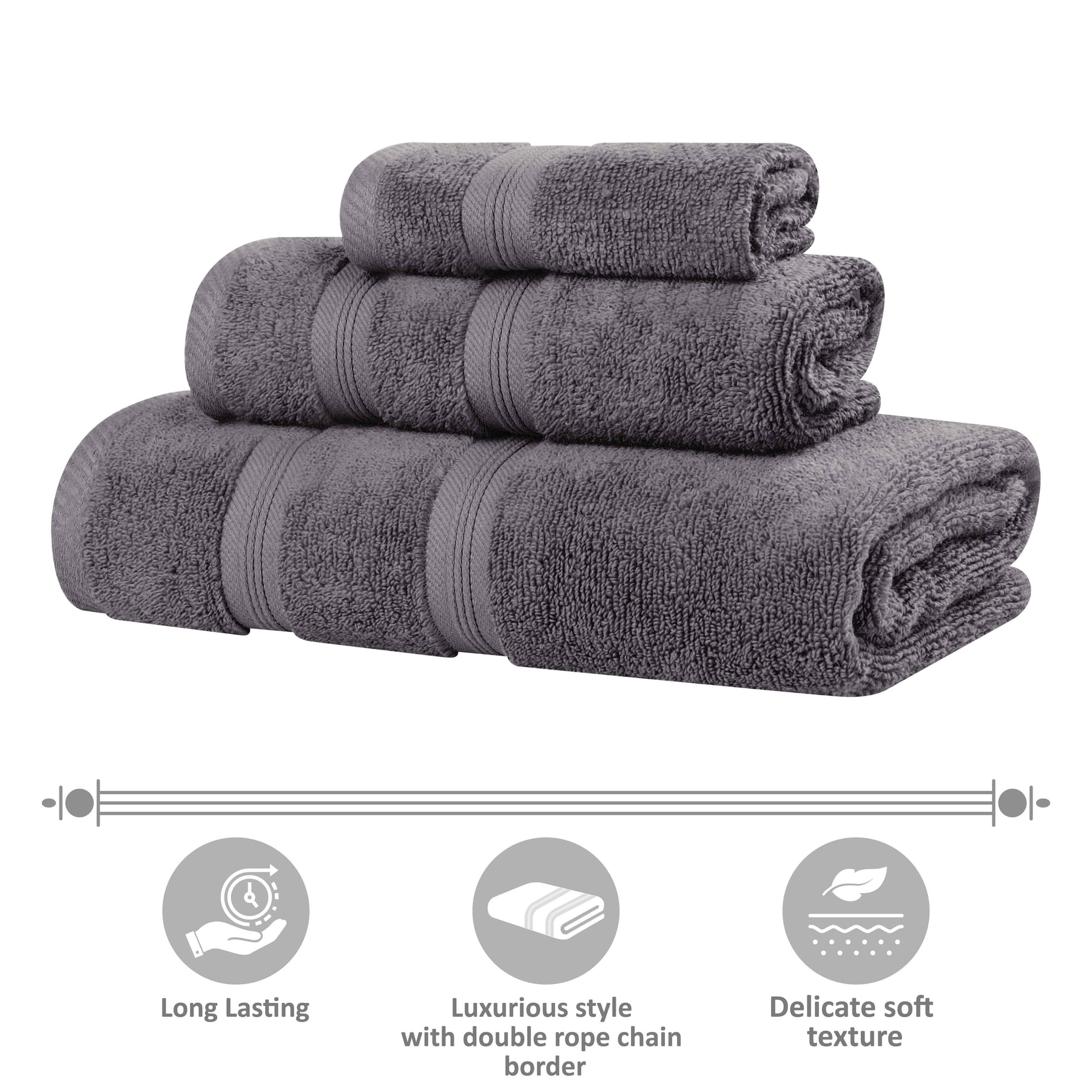 Smart Dry Zero Twist Cotton Medium Weight 8 Piece Assorted Towel Set