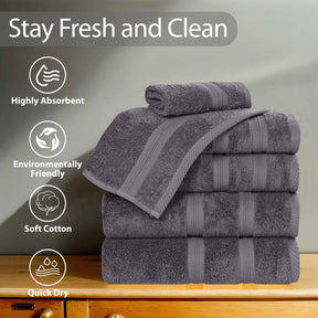 Smart Dry Zero Twist Cotton Medium Weight 8 Piece Assorted Towel Set