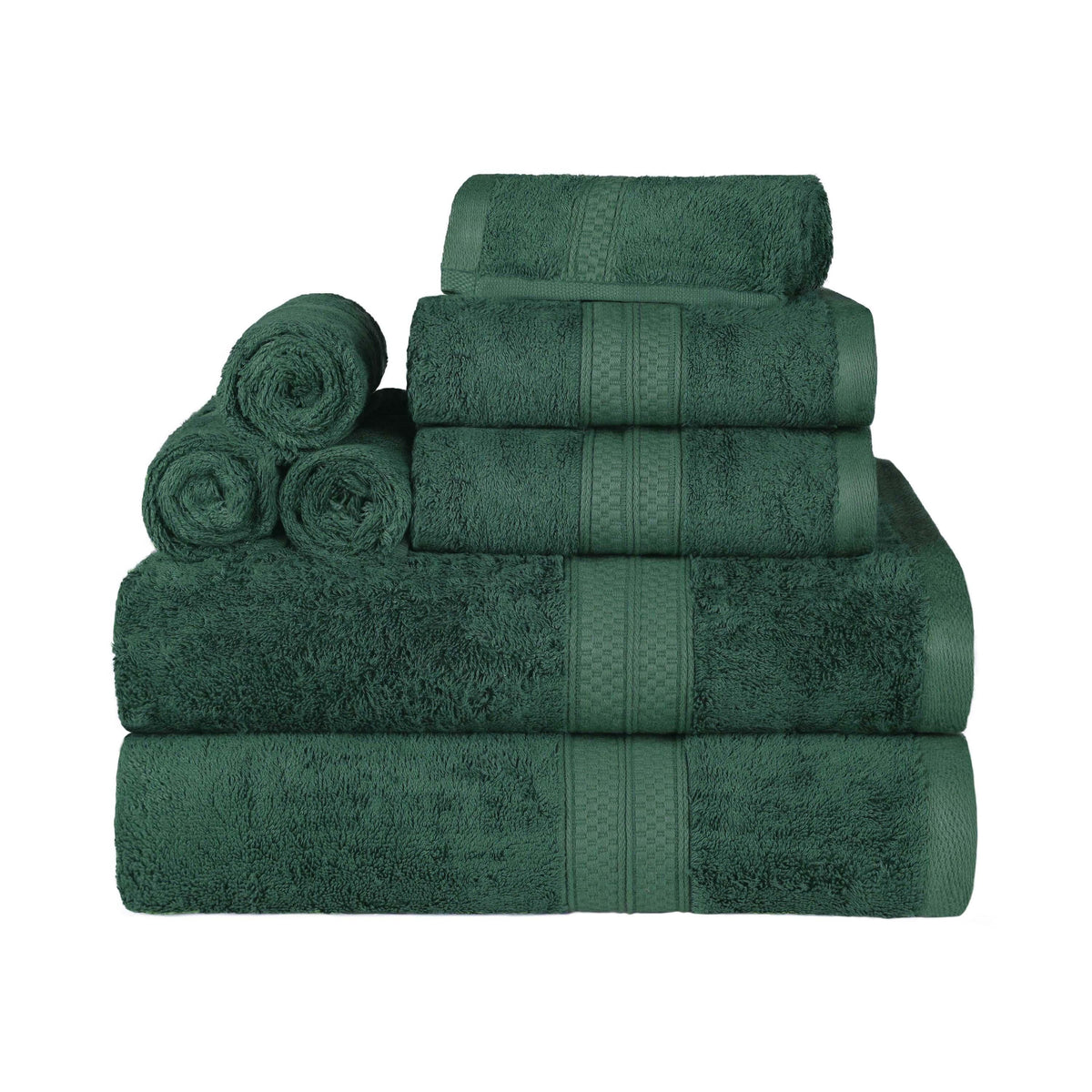 Smart Dry Zero Twist Cotton Medium Weight 8 Piece Assorted Towel Set