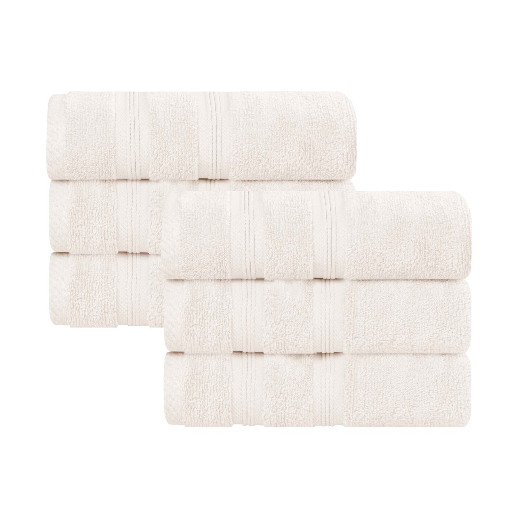 Smart Dry Zero Twist Cotton Medium Weight Hand Towels, Set of 6