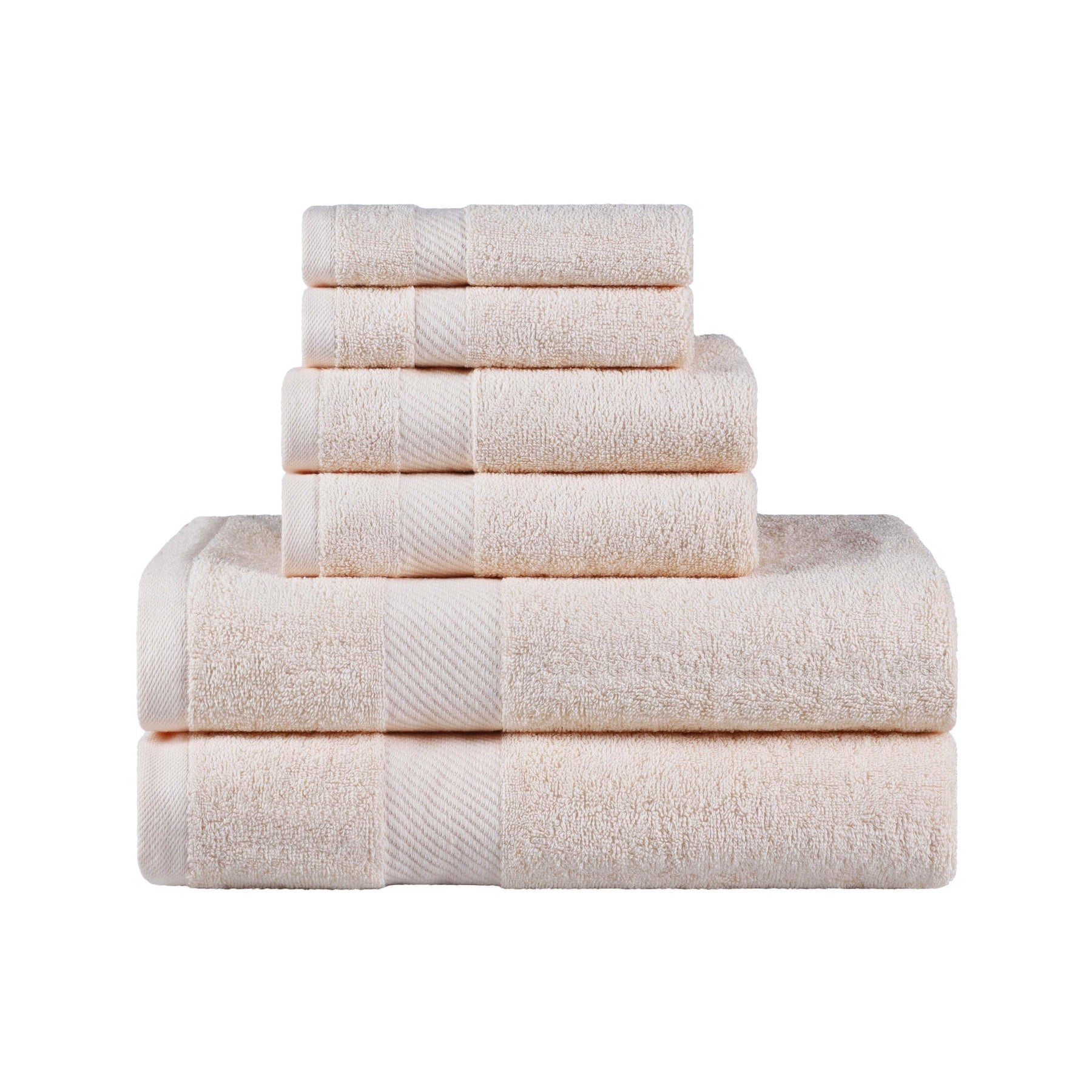 Egyptian Cotton Dobby Border Medium Weight 6 Piece Towel Set