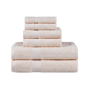 Egyptian Cotton Dobby Border Medium Weight 6 Piece Towel Set