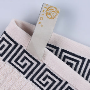 Athens Cotton Greek Key Trim Bath Towel Set of 4