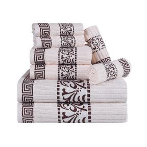 Superior Athens Cotton Greek Key Trim 8 Piece Towel Set