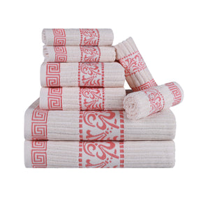 Superior Athens Cotton Greek Key Trim 8 Piece Towel Set