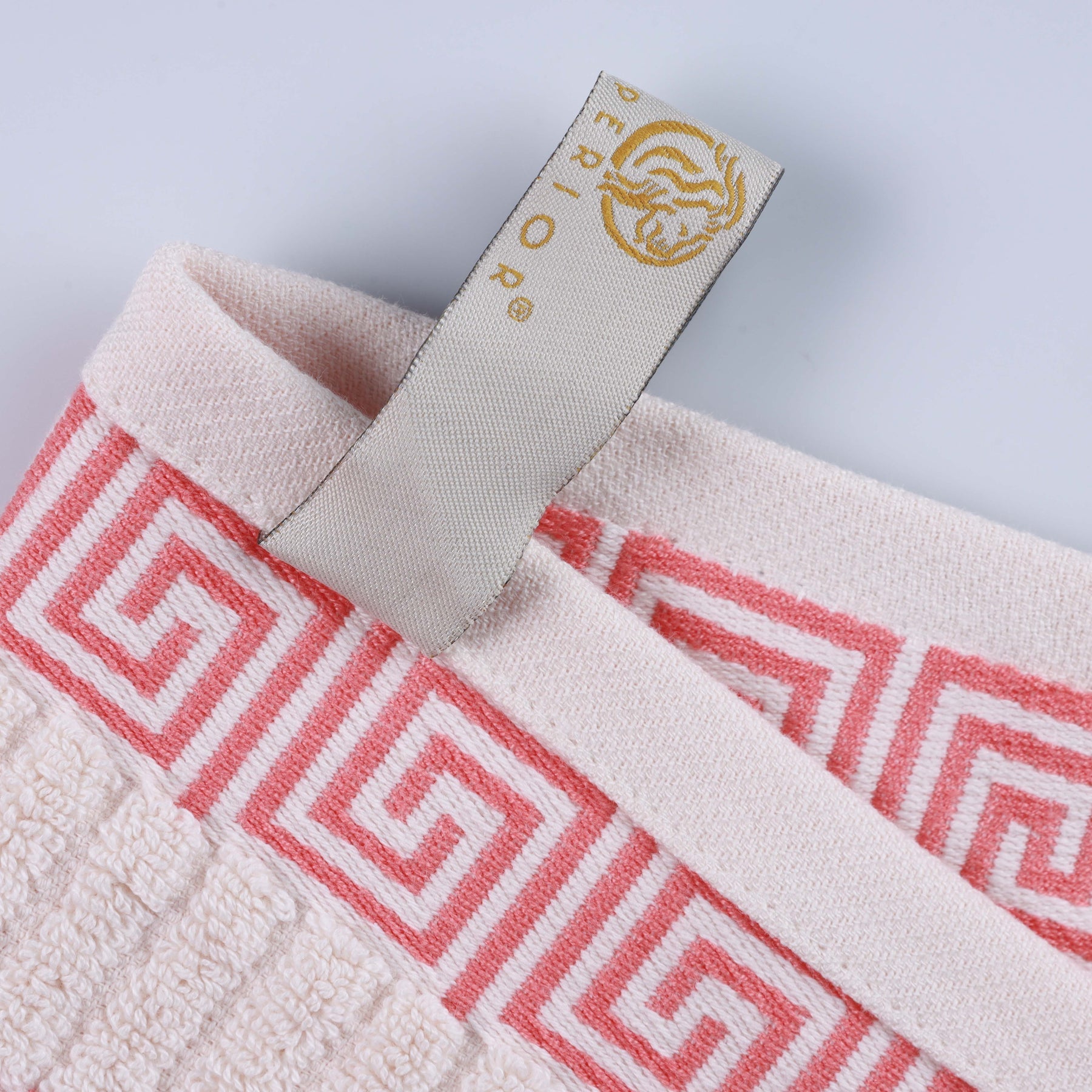 Athens Cotton Greek Key Trim Bath Towel Set of 4