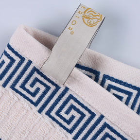 Athens Cotton Greek Key Trim Bath Towel Set of 4