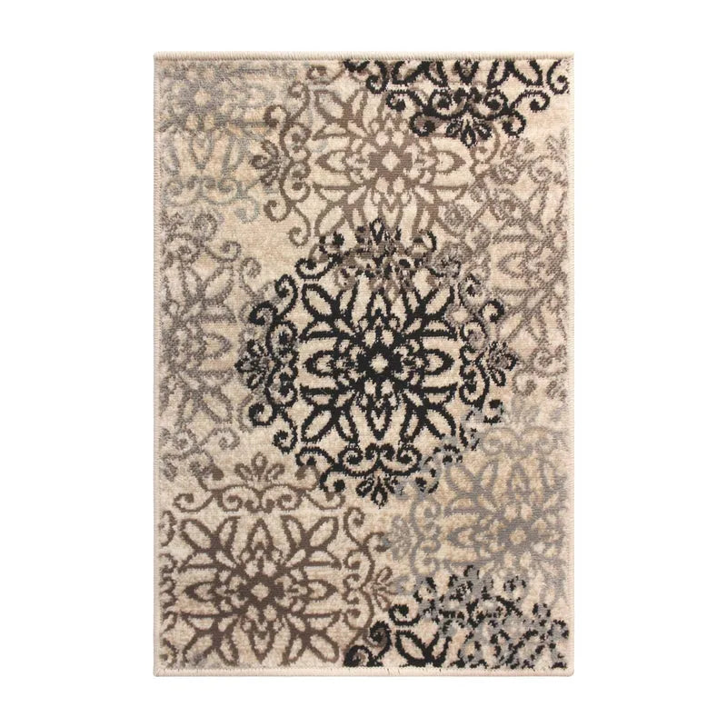 Leigh Traditional Floral Scroll Indoor Area Rug or Runner Rug Or Door Mat