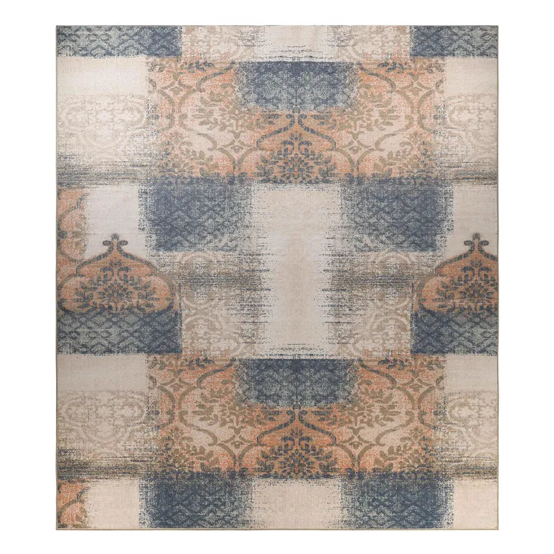 Bristol Distressed Abstract Damask Indoor Area Rug or Runner Rug