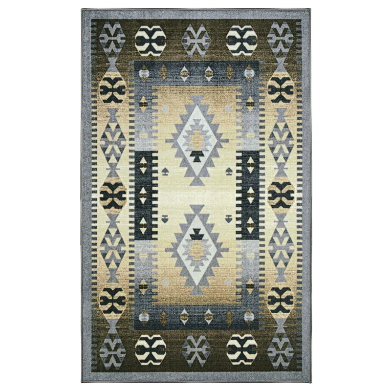 Motega Tribal Southwestern Traditional Geometric Ikat Indoor Area Rug