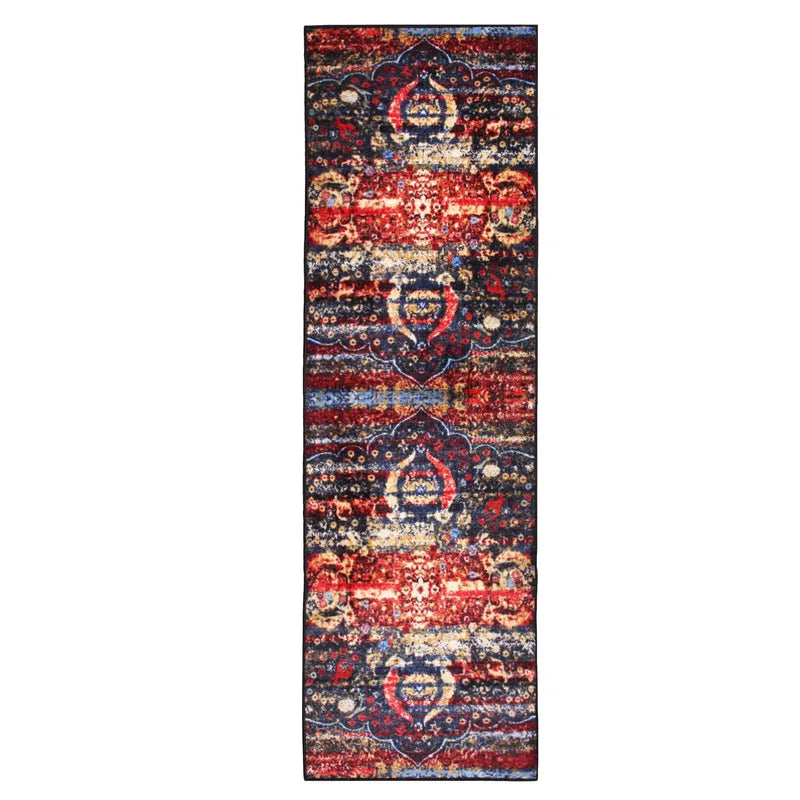 Oswell Medallion Non-Slip Washable Indoor Area Rug or Runner