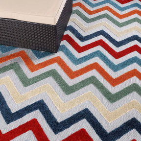 Chevron Zig-Zag Geometric Modern Indoor Outdoor Area Rug