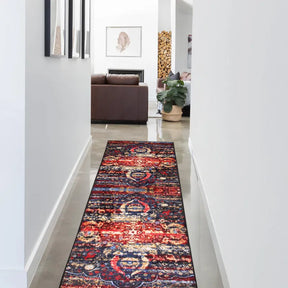 Oswell Medallion Non-Slip Washable Indoor Area Rug or Runner