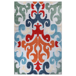 Aldaine Vintage Damask Indoor Outdoor Area Rug