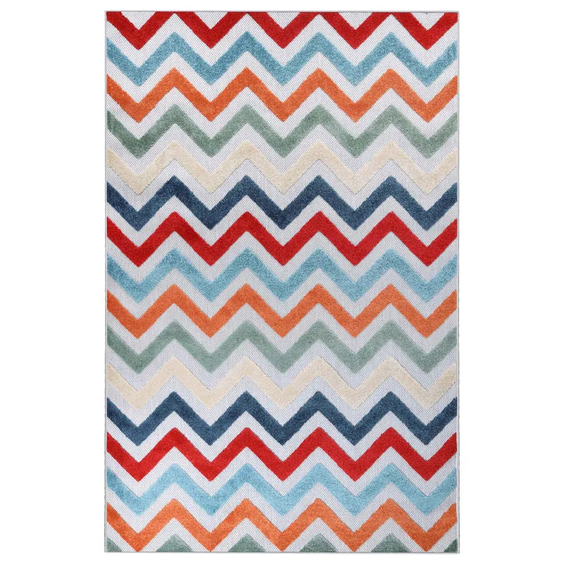 Chevron Zig-Zag Geometric Modern Indoor Outdoor Area Rug