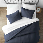 2 Piece Microfiber Farmhouse Coverlet Bedspread Set Grey, Twin/Twin XL - beddingbag.com