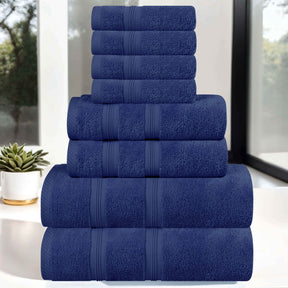 Smart Dry Zero Twist Cotton Medium Weight 8 Piece Assorted Towel Set