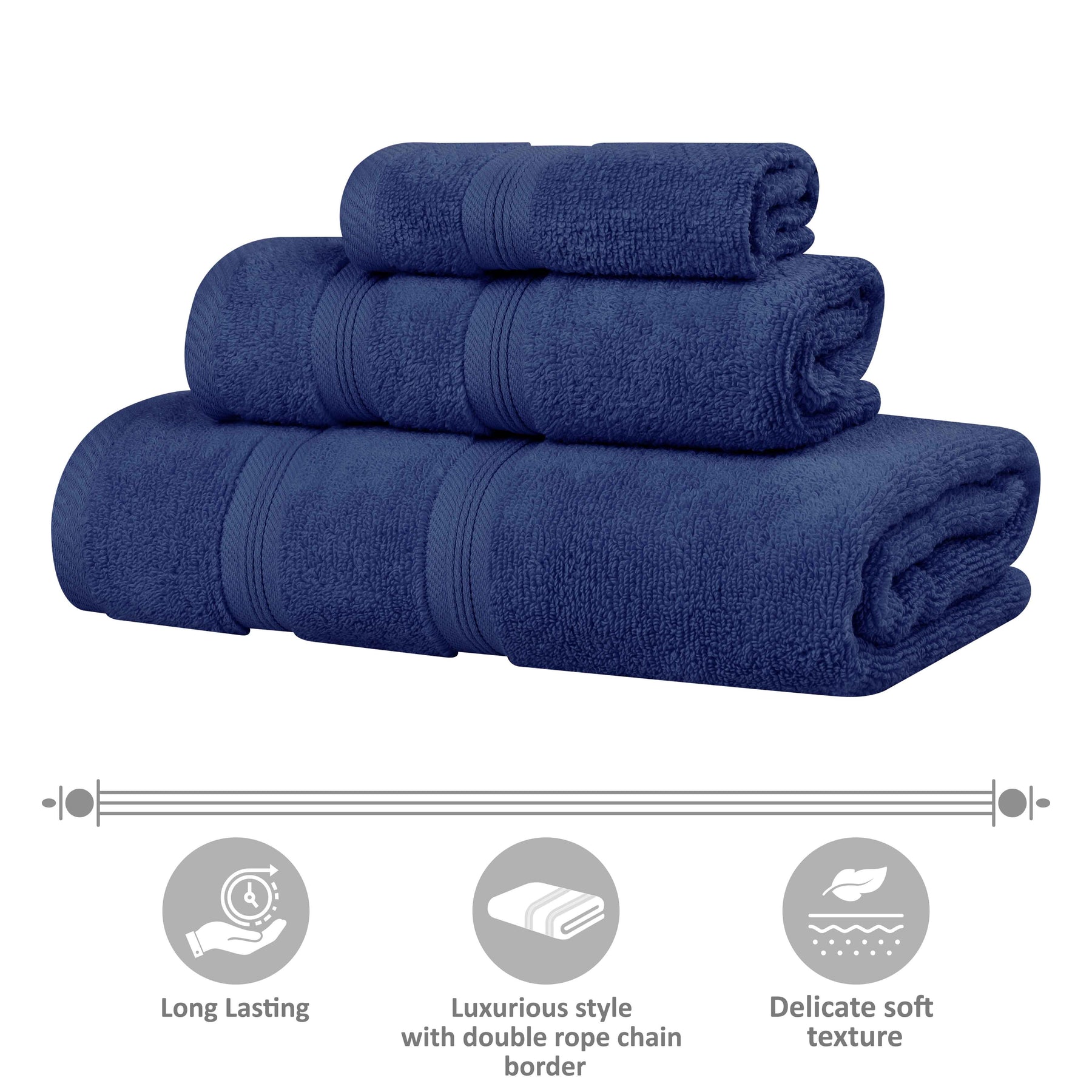 Smart Dry Zero Twist Cotton Medium Weight Hand Towels, Set of 6