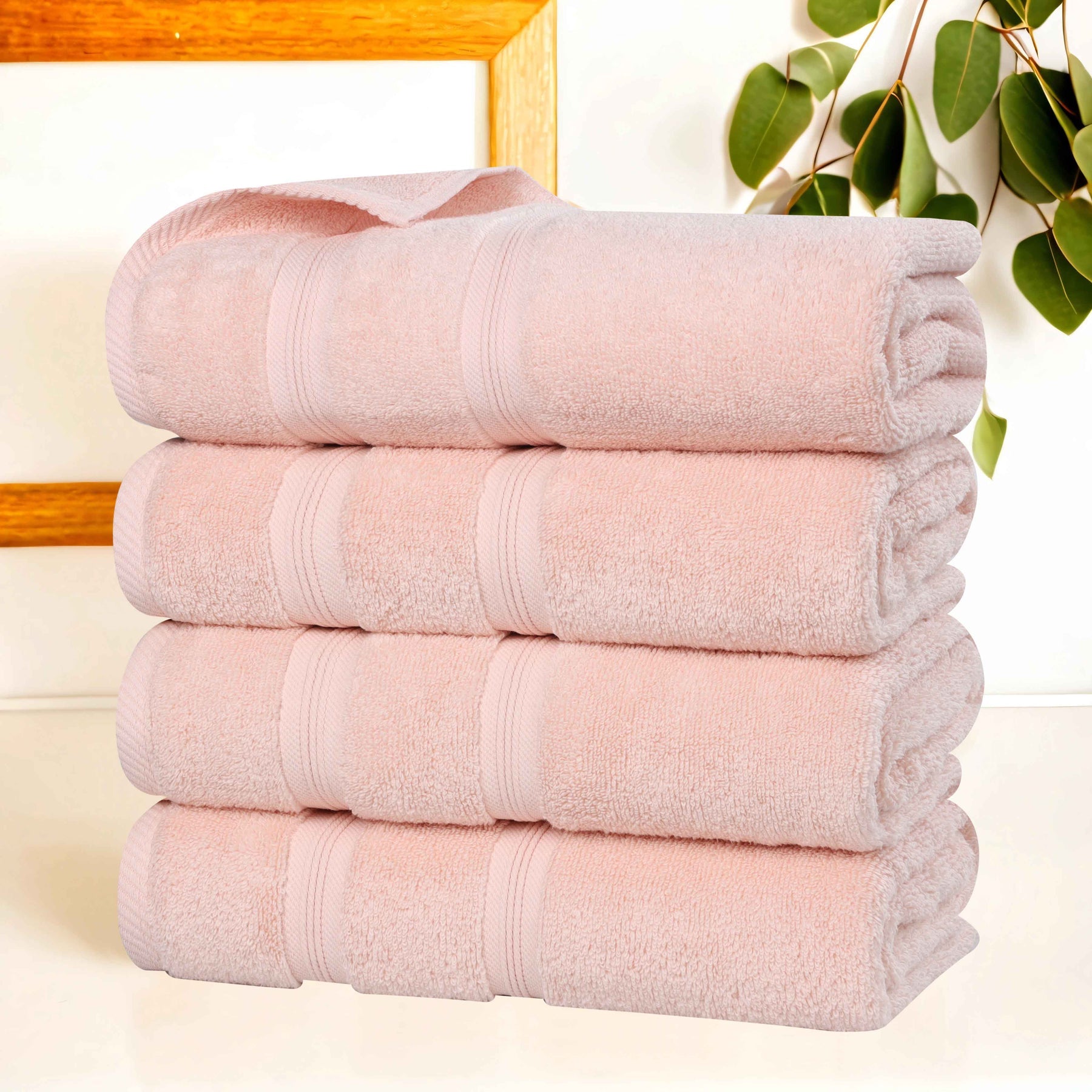 Smart Dry Zero Twist Cotton Medium Weight Bath Towels, Set of 4