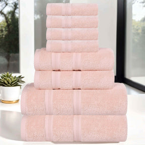 Smart Dry Zero Twist Cotton Medium Weight 8 Piece Assorted Towel Set