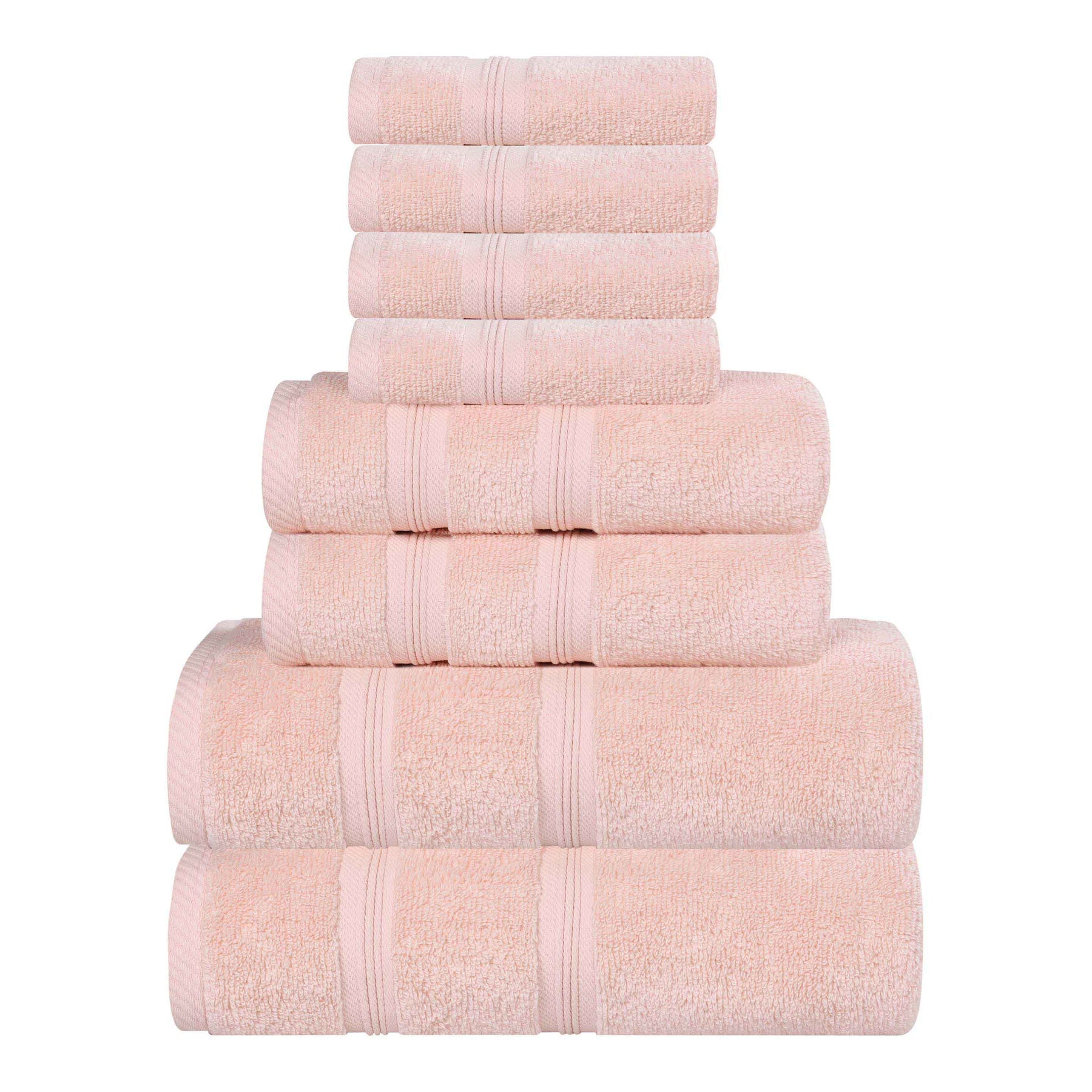 Smart Dry Zero Twist Cotton Medium Weight 8 Piece Assorted Towel Set