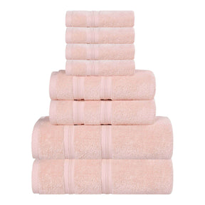 Smart Dry Zero Twist Cotton Medium Weight 8 Piece Assorted Towel Set