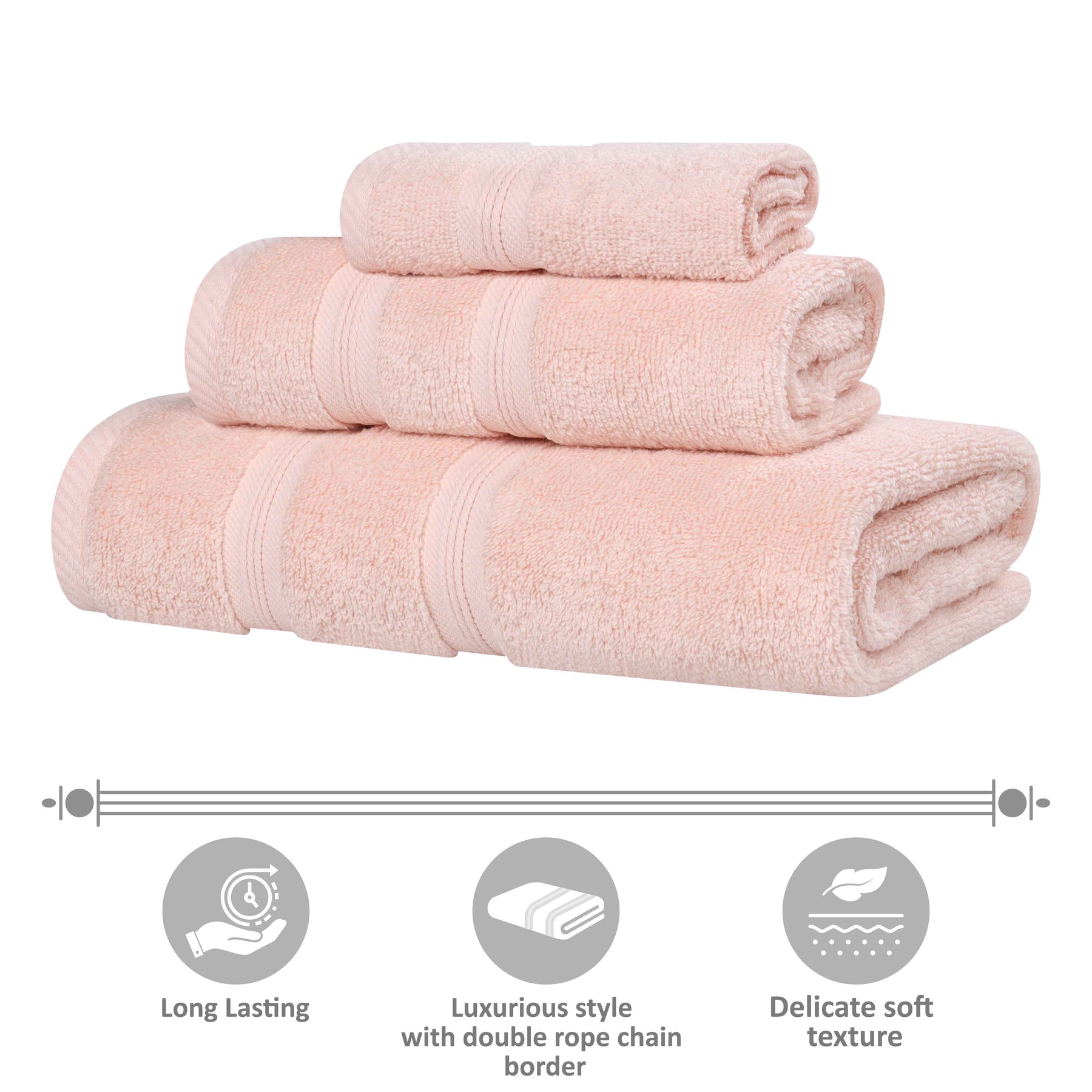 Smart Dry Zero Twist Cotton Medium Weight Bath Towels, Set of 4