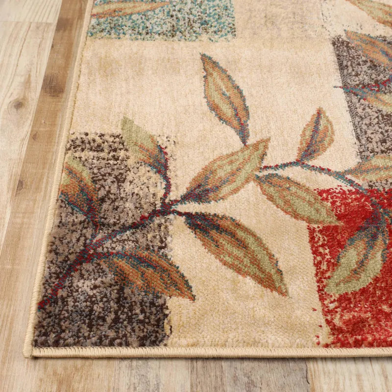 Zedler Patchwork Rustic Leaves Indoor Runner Rug