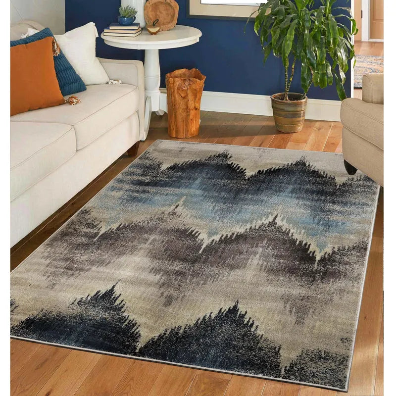 Cadwell Abstract Faux Distressed Area Rug