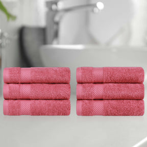 Egyptian Cotton Dobby Border Medium Weight 6 Piece Hand Towel Set