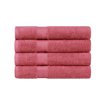 Egyptian Cotton Dobby Border Medium Weight 4 Piece Bath Towel Set