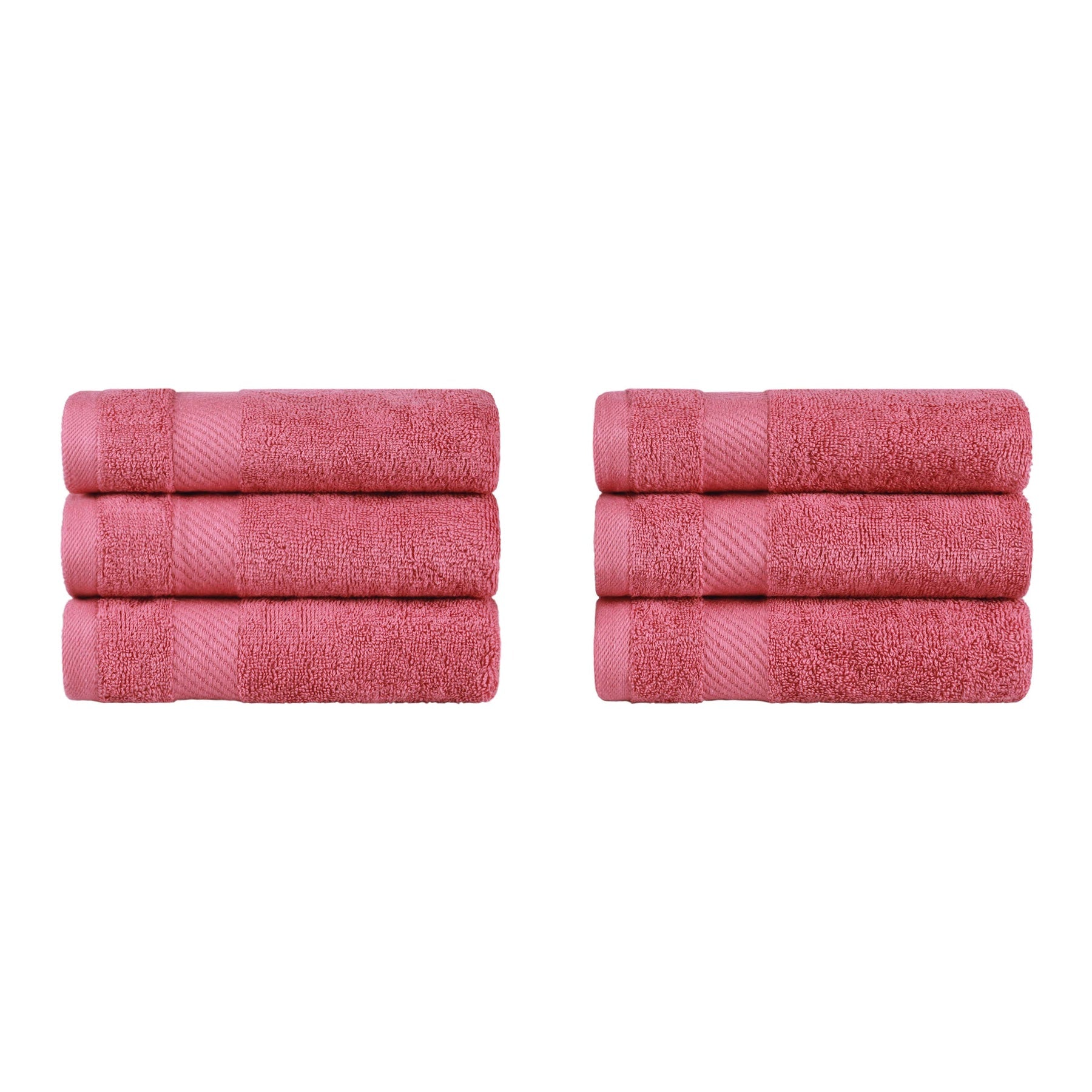 Egyptian Cotton Dobby Border Medium Weight 6 Piece Hand Towel Set