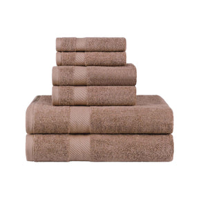 Egyptian Cotton Dobby Border Medium Weight 6 Piece Towel Set