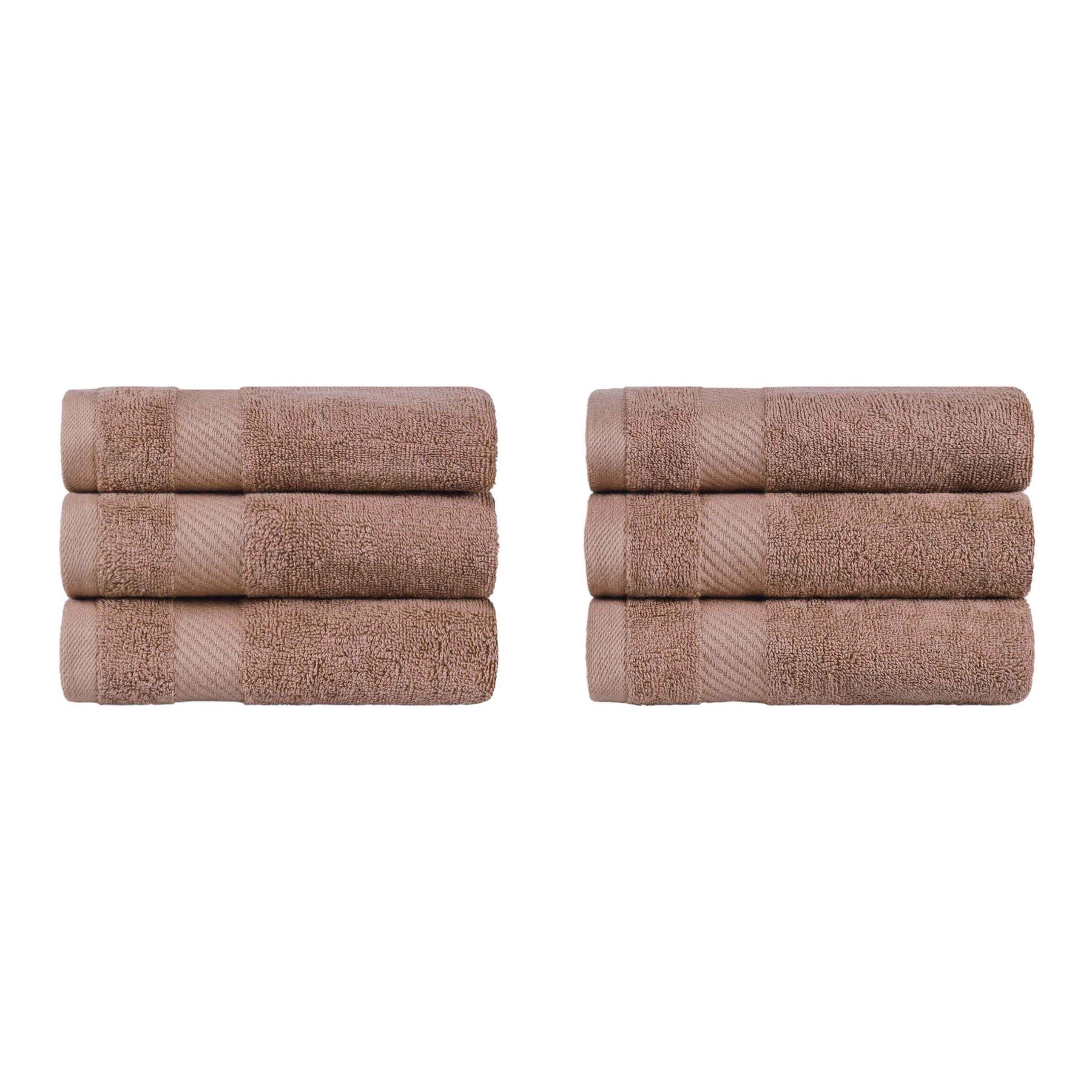 Egyptian Cotton Dobby Border Medium Weight 6 Piece Hand Towel Set