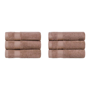 Egyptian Cotton Dobby Border Medium Weight 6 Piece Hand Towel Set