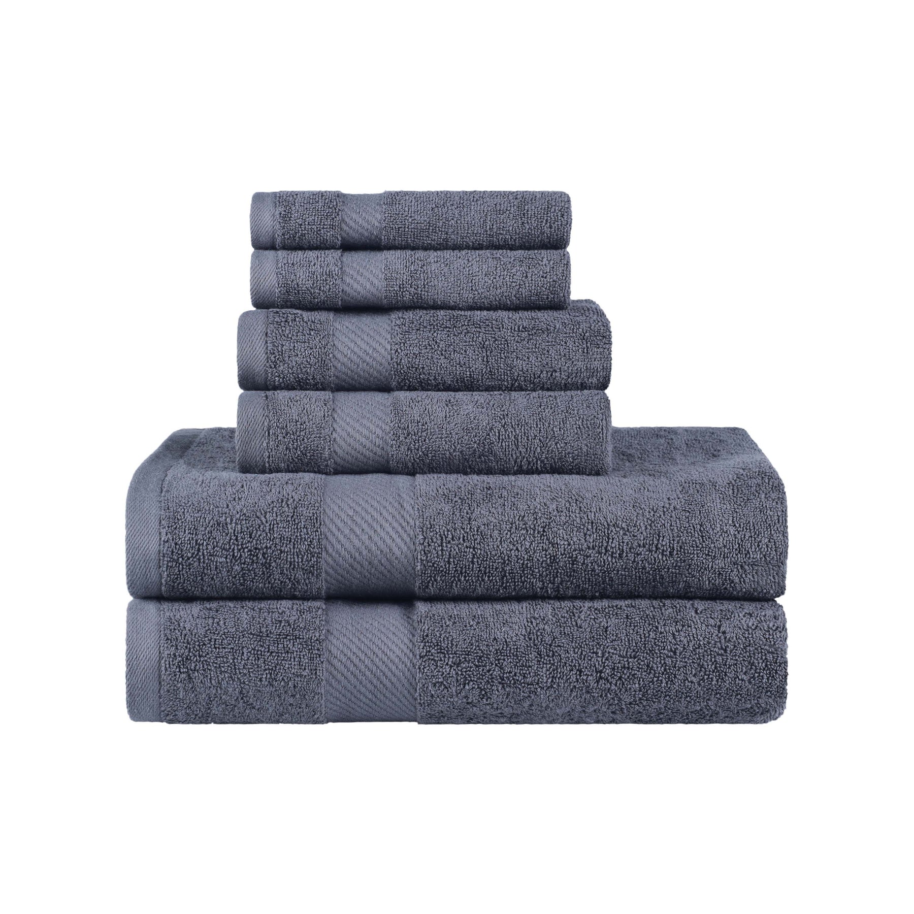 Egyptian Cotton Dobby Border Medium Weight 6 Piece Towel Set