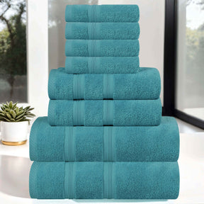 Smart Dry Zero Twist Cotton Medium Weight 8 Piece Assorted Towel Set