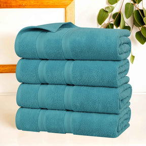 Smart Dry Zero Twist Cotton Medium Weight Bath Towels, Set of 4