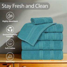 Smart Dry Zero Twist Cotton Medium Weight 8 Piece Assorted Towel Set